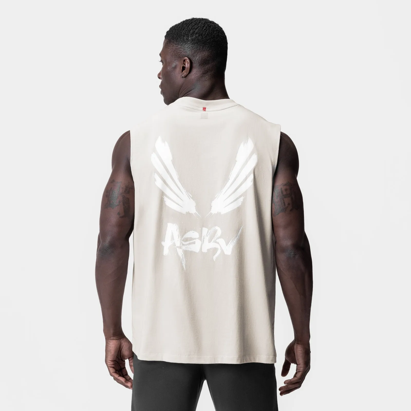 0807. Tech Essential? Relaxed Cutoff - Stone/White "Brush Wings/ASRV" Robust anti static