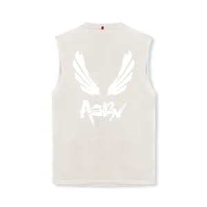 0807. Tech Essential? Relaxed Cutoff - Stone/White "Brush Wings/ASRV" male users Stretch Fit Comfort