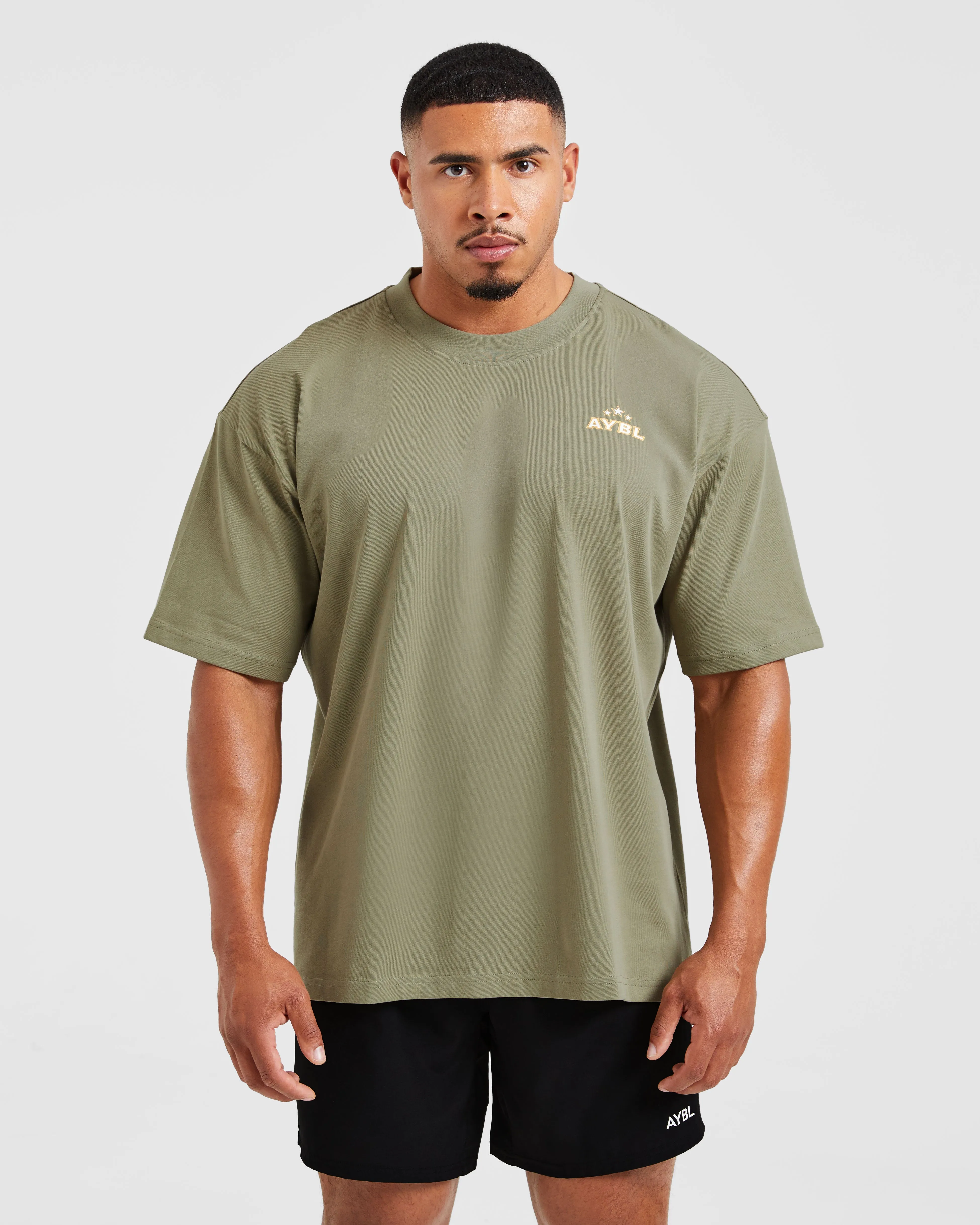 Wesley Vissers X Body Building Essentials Oversized T Shirt - Desert Green Comfortable Shape Breathable mesh panel