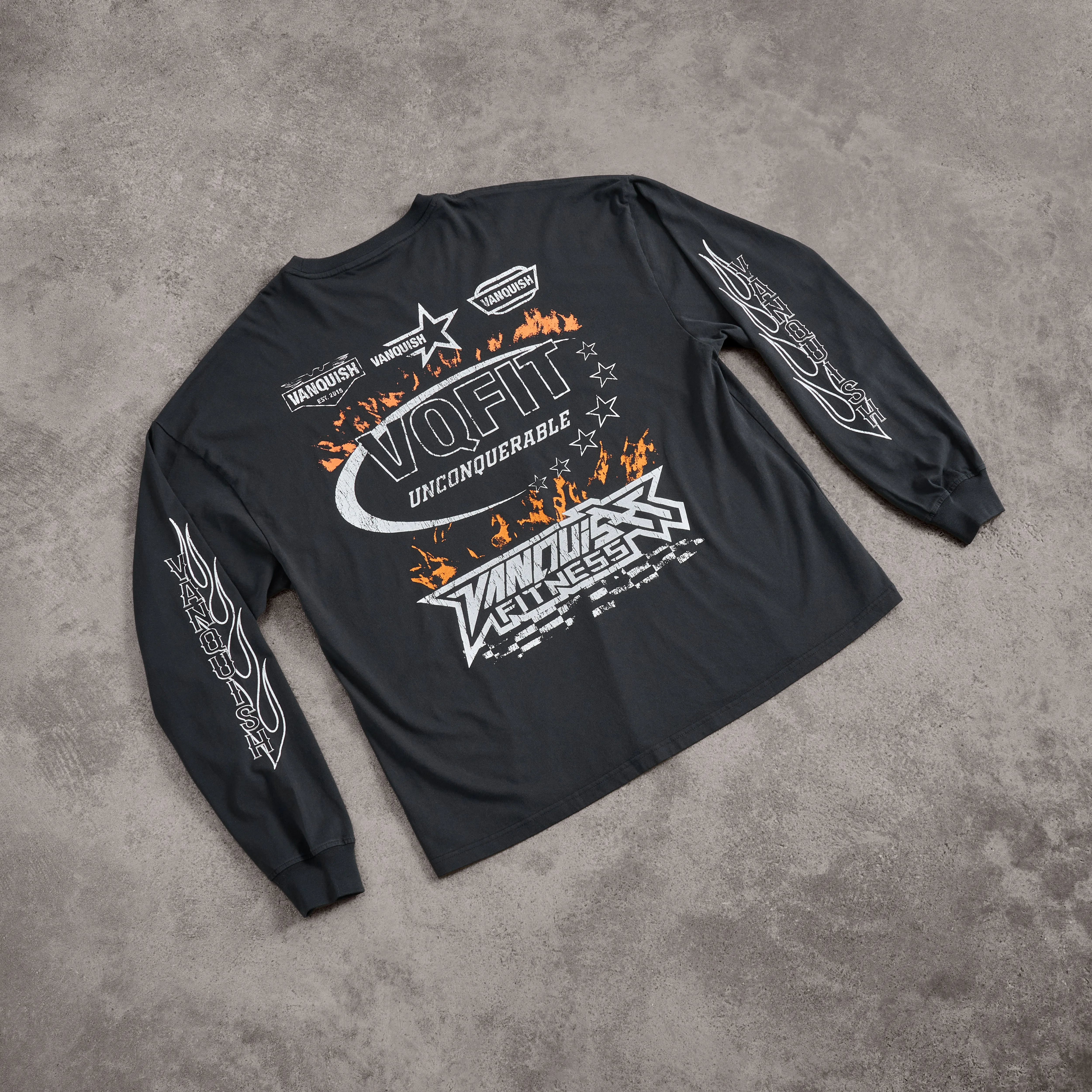 Active Fashion Street Trendy Vanquish Obsidian Moto Oversized Boxy Long Sleeve T-Shirt