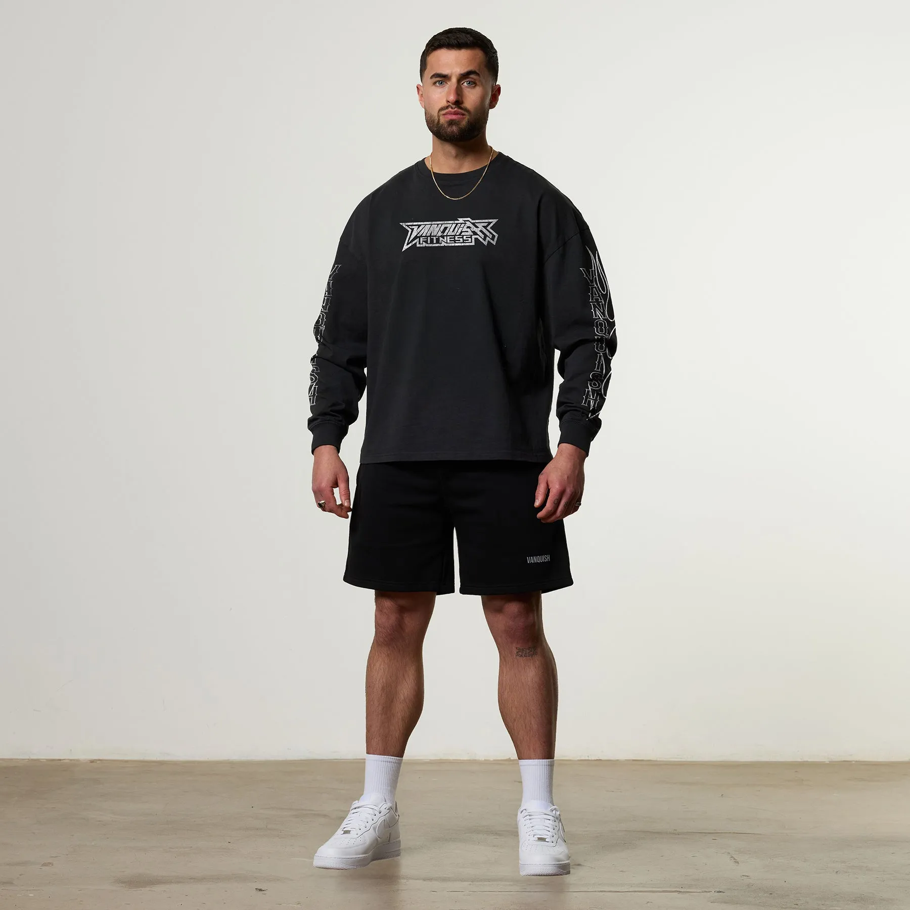 Vanquish Obsidian Moto Oversized Boxy Long Sleeve T-Shirt Holiday Outfit Style
