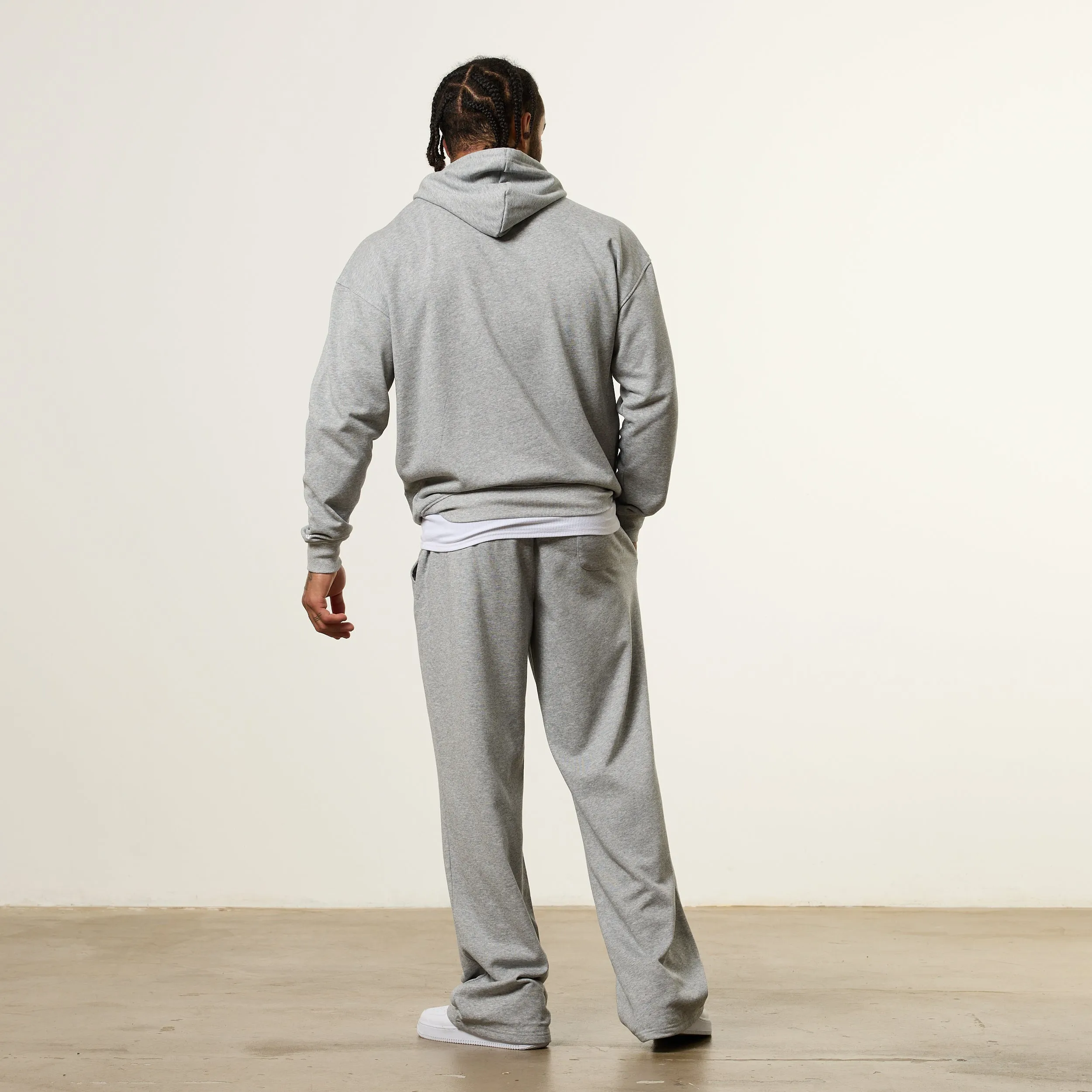 Vanquish Essential Grey Melange Oversized Pullover Hoodie Platypus like