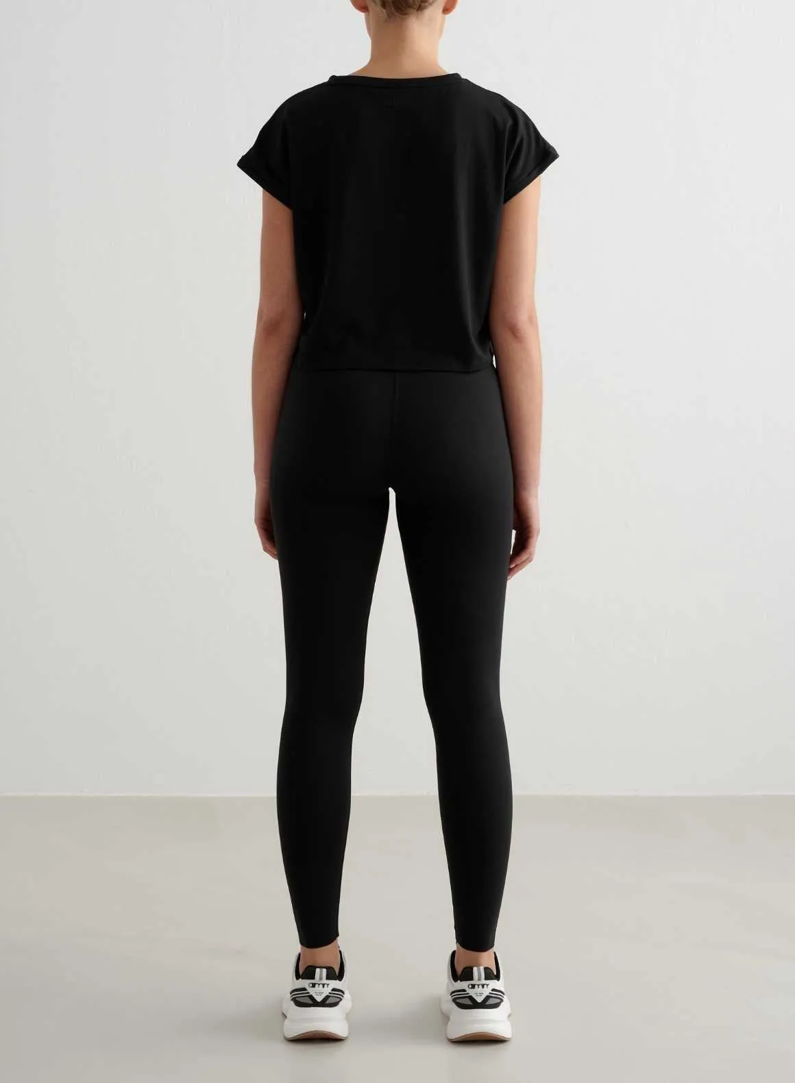 Biodegradable Options TearResistant Fabric Black Soft Basic Roll Sleeve Top