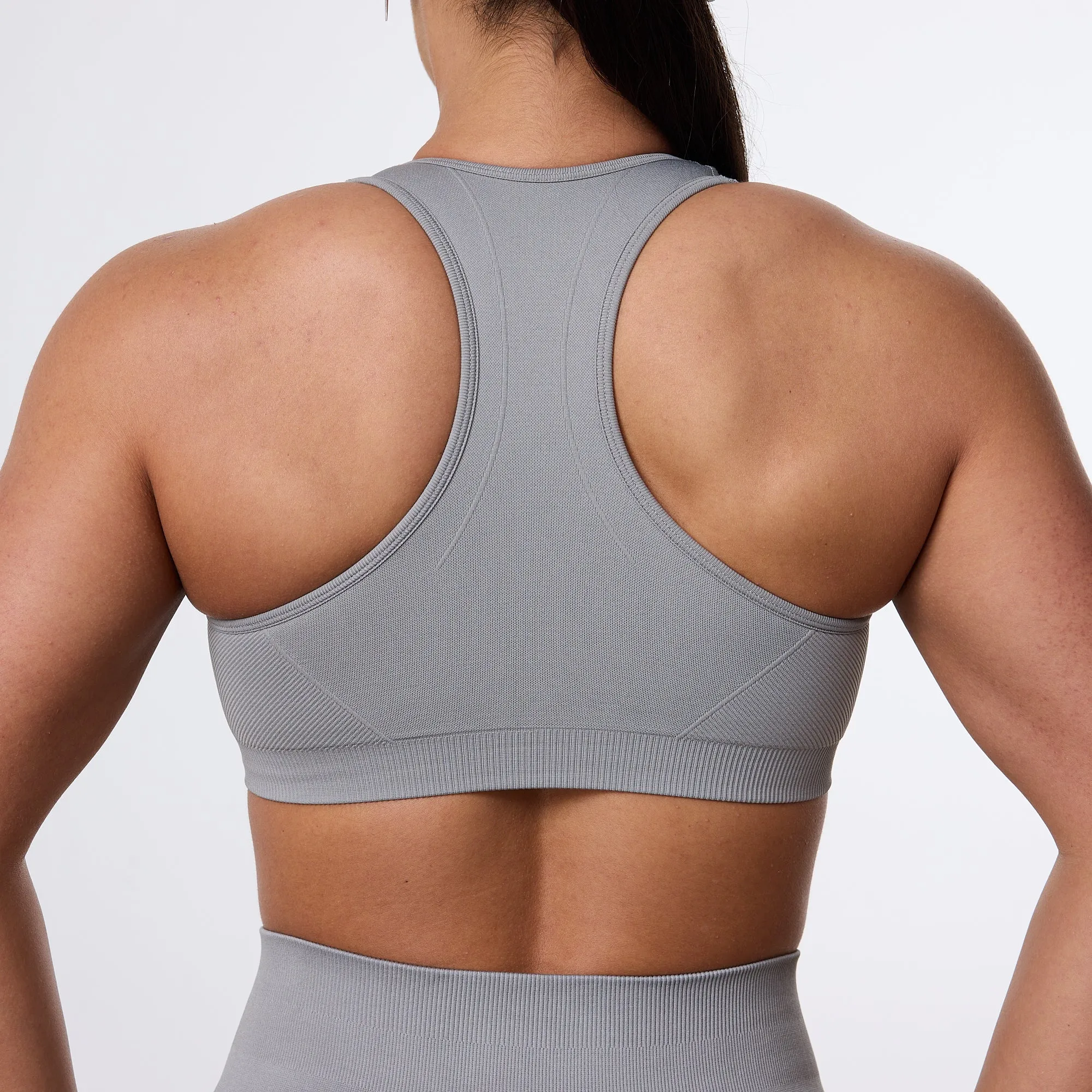 Vanquish Elevate Seamless Smoke Grey Support Bra Lace active clothing