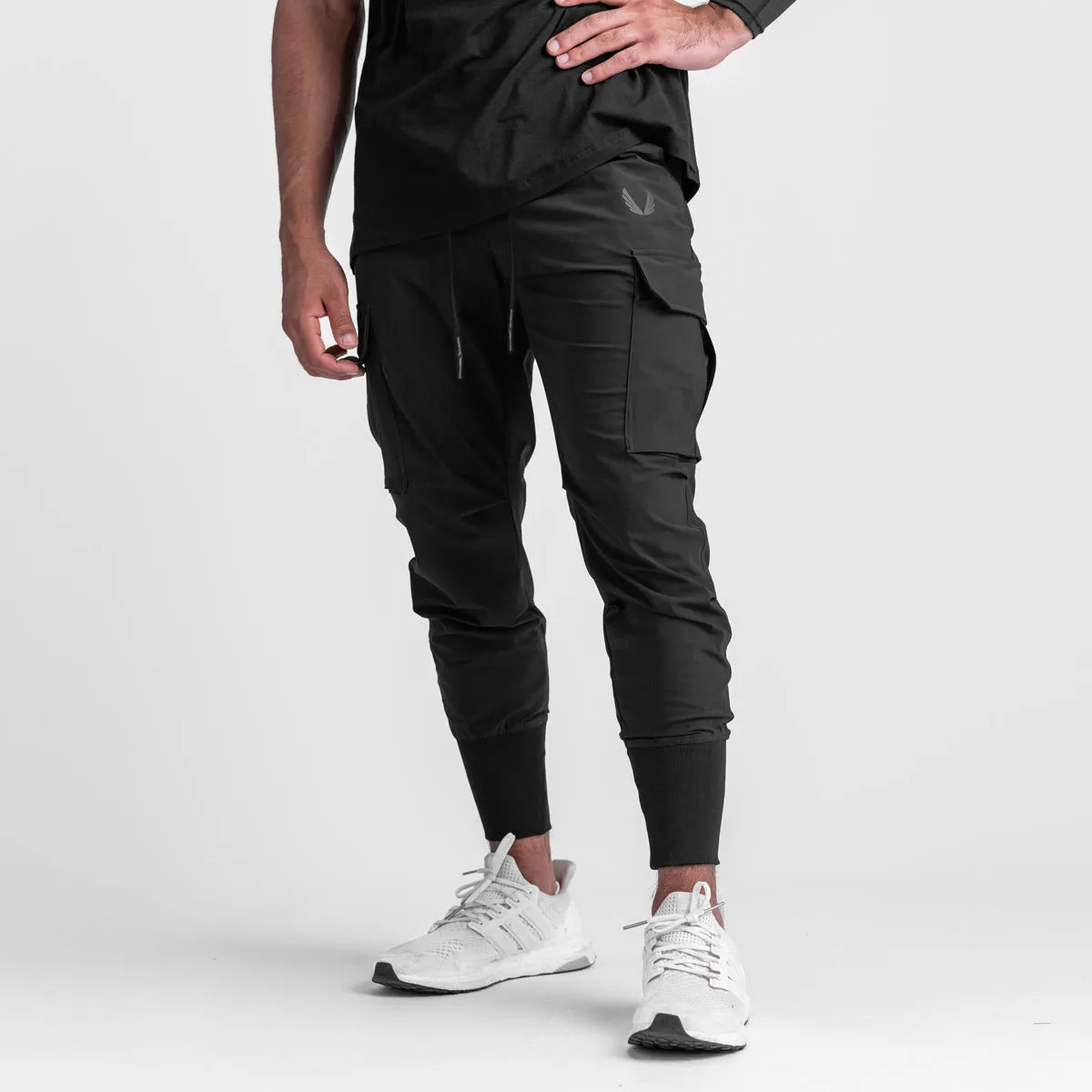 FourWayStretch 0437. Tetra-Lite? Cargo High Rib Jogger - Black