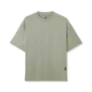 Flattering Cut Smooth Finish 0822. AeroSilver? Oversized Tee - Sage