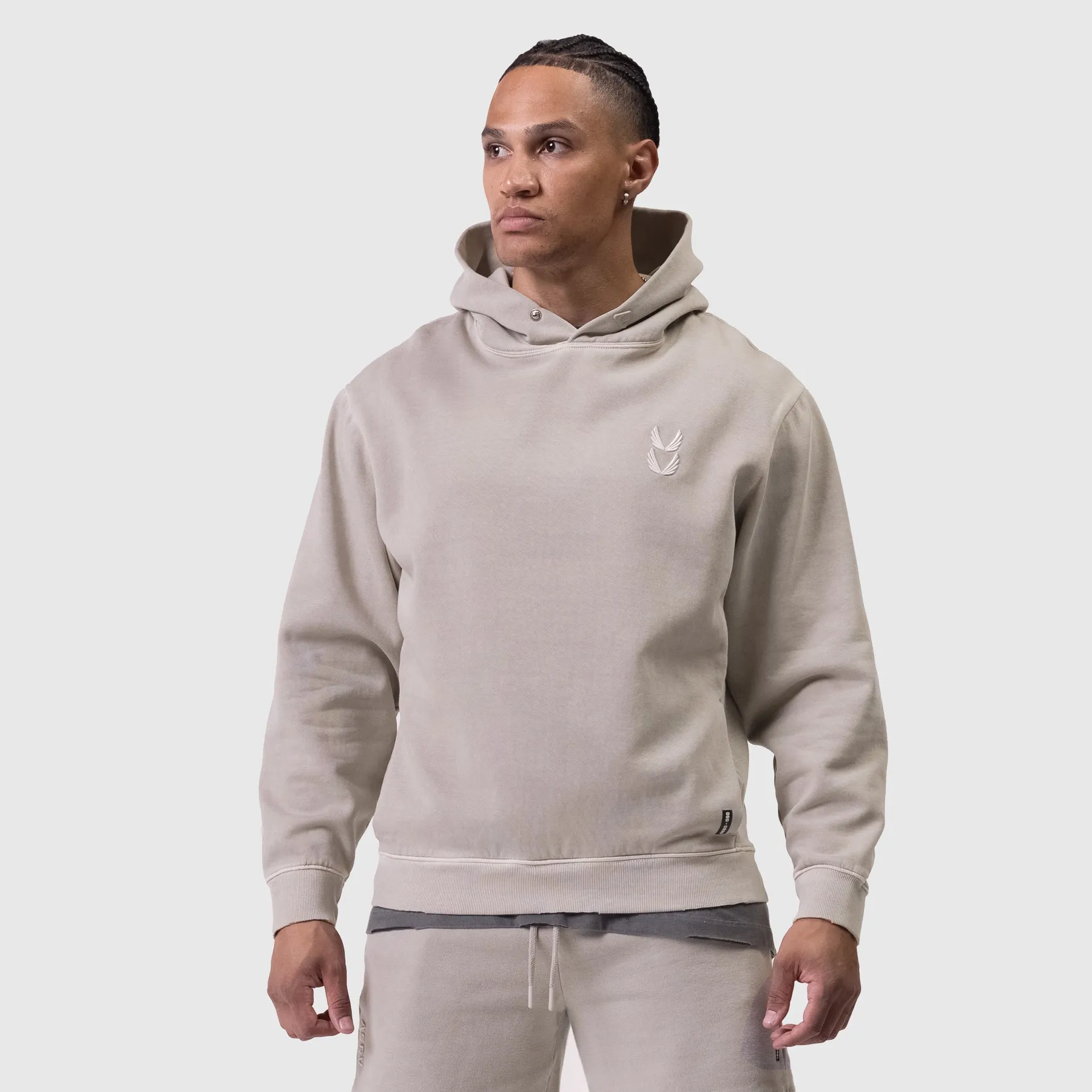 Durable Yarn 0920. Tech Essential? Distressed Hoodie - Faded Chai