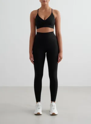 Reinforced Stitching Slim Style Black Sense Tights