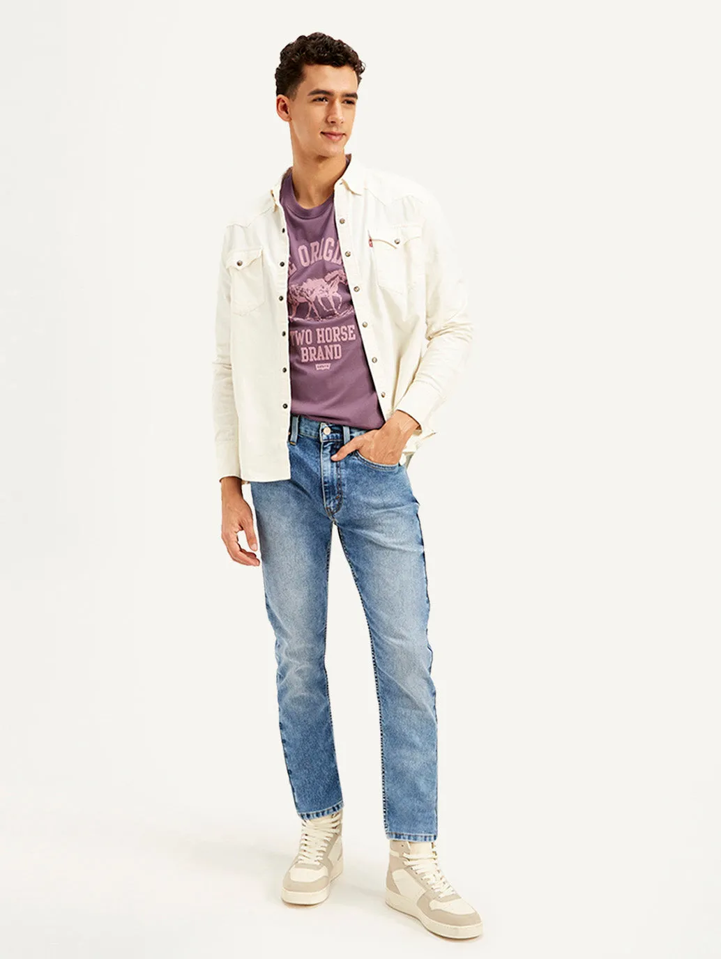 Light Outfit Suitable Fit Men's 511 Blue Slim Fit Mid Rise Jeans