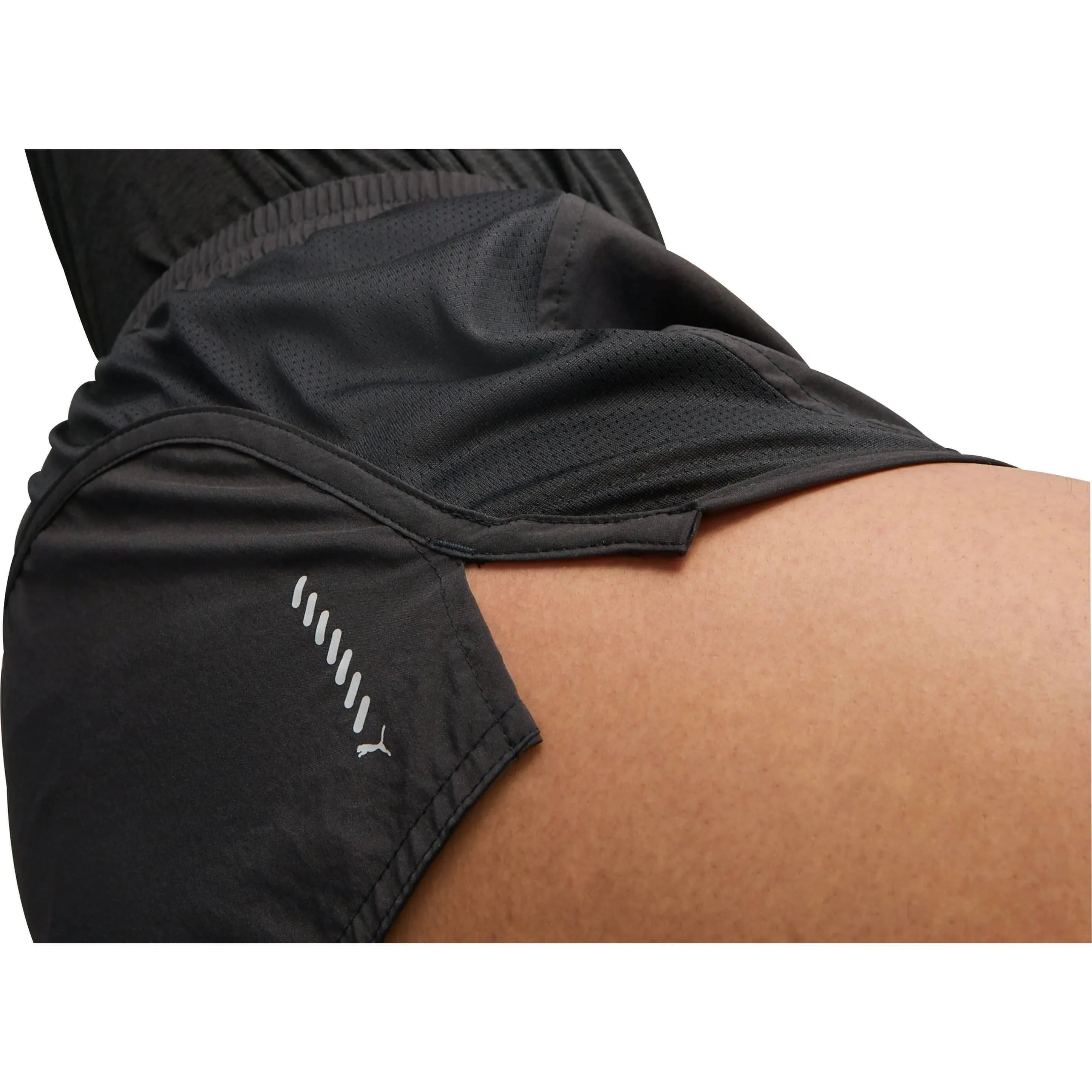 Move Easy button fly Puma Run Favourite Velocity 3 Inch Womens Running Shorts - Black
