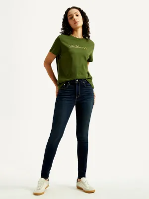 Breathable Denim Women's 721 Dark Blue Skinny Fit High Rise Jeans