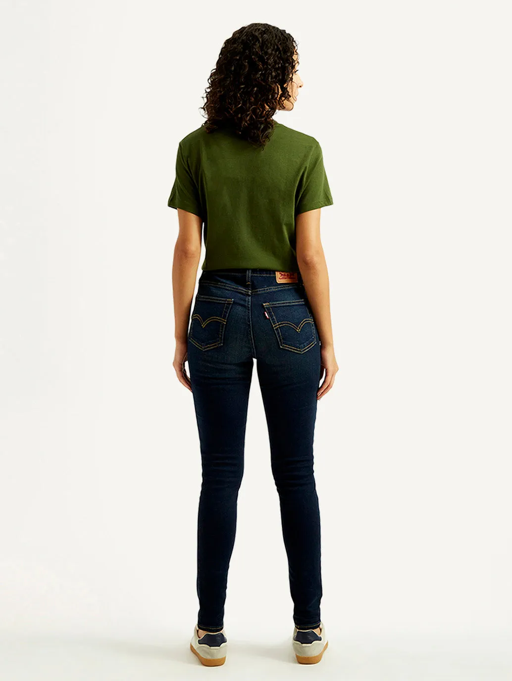 Women's 721 Dark Blue Skinny Fit High Rise Jeans Clean Base