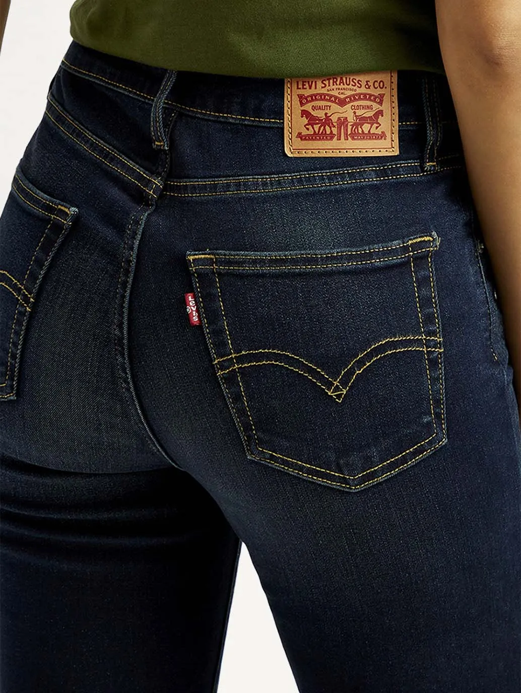 Women's 721 Dark Blue Skinny Fit High Rise Jeans Daily Wear Nature Lover Base Wear