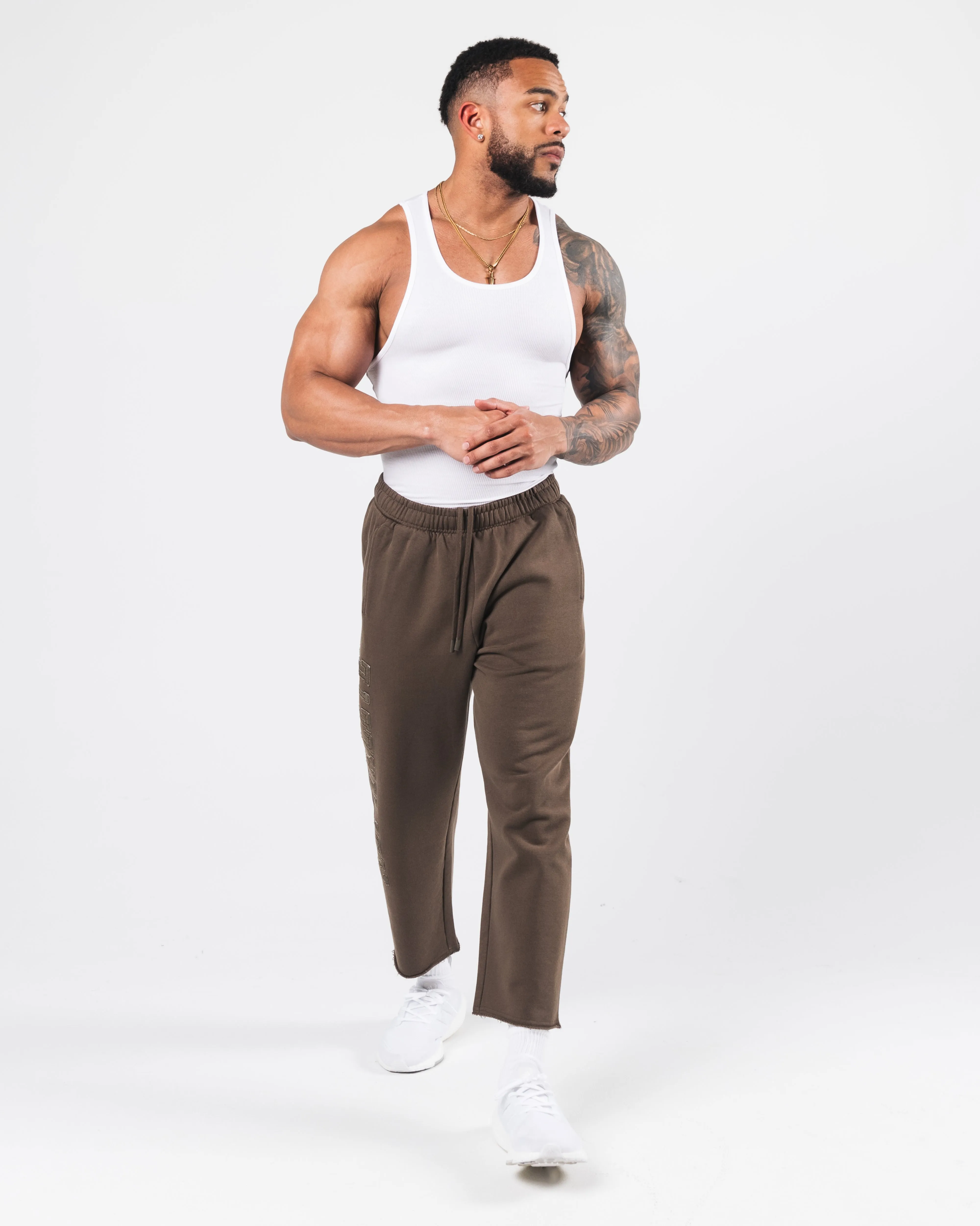 Soft Brush Lining DoubleLayeredFabric Sunfade Pant - Crater