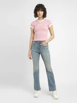 Women's 725 Blue Flared Fit High Rise Jeans Urban Mood