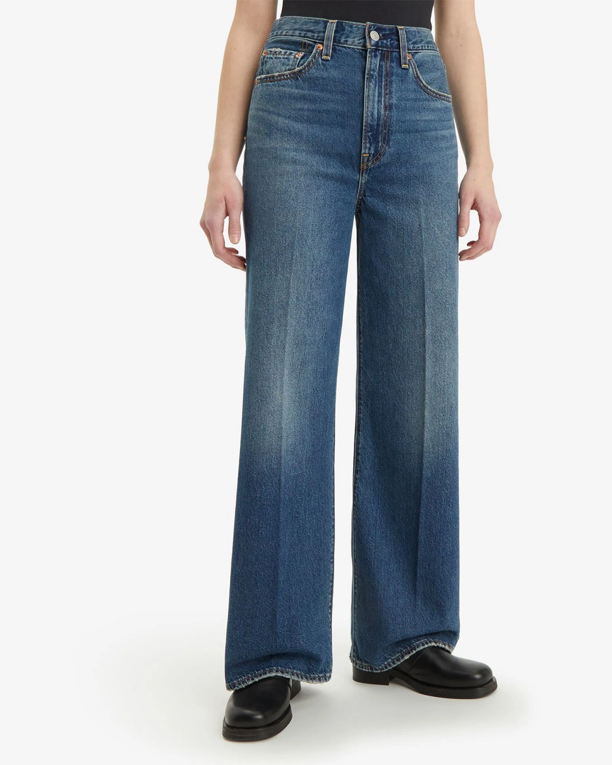 Button Fly Option Levi's? Womens Ribcage Wide Leg Jeans - Polar Perimiter