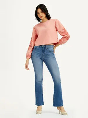 Women's 725 Med Indigo Flared Fit High Rise Jeans All Fit Use Everyday Ready