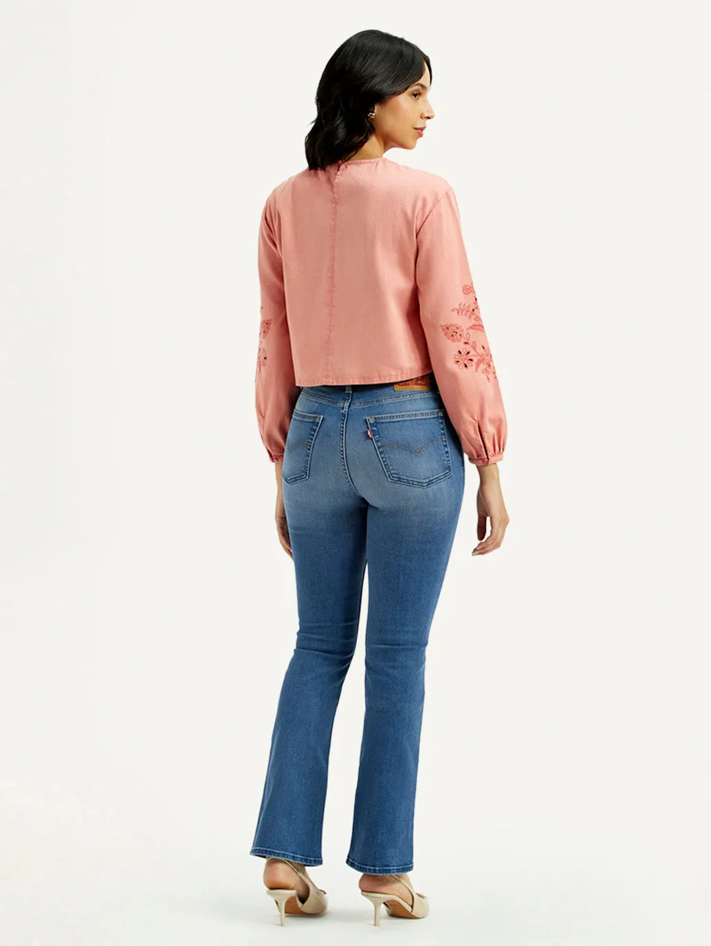 Women's 725 Med Indigo Flared Fit High Rise Jeans All Fit Style Modern Straight Leg