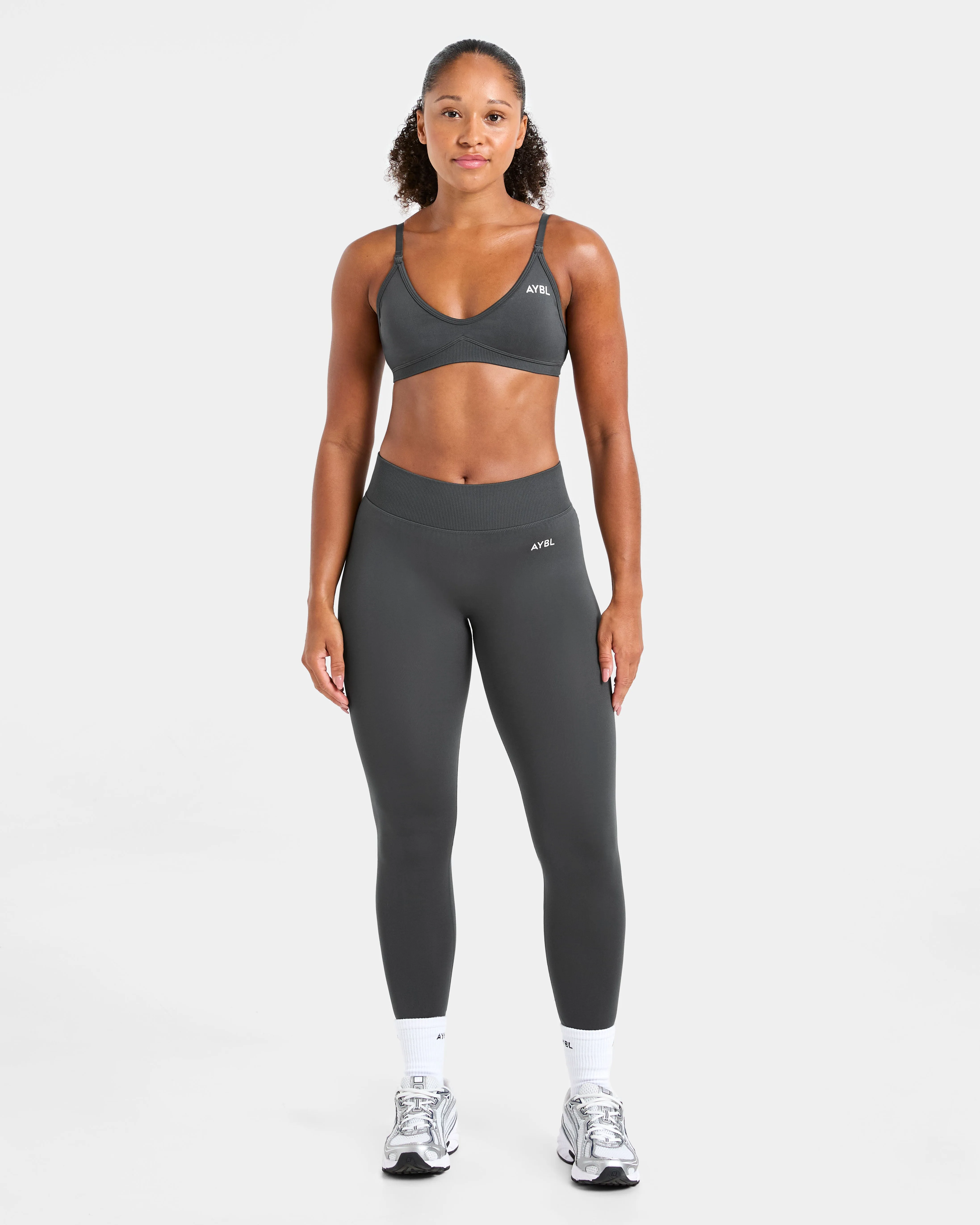 Camouflage Thick straps seams Adapt Seamless Strappy Sports Bra - Dark Charcoal