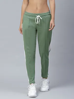 AntiStaticFinish Alcis Women Olive Green Solid Slim Fit Track Pants