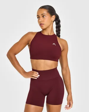 Categorizing EasyLift? High Neck Sports Bra | Rosewood Slim fit seams