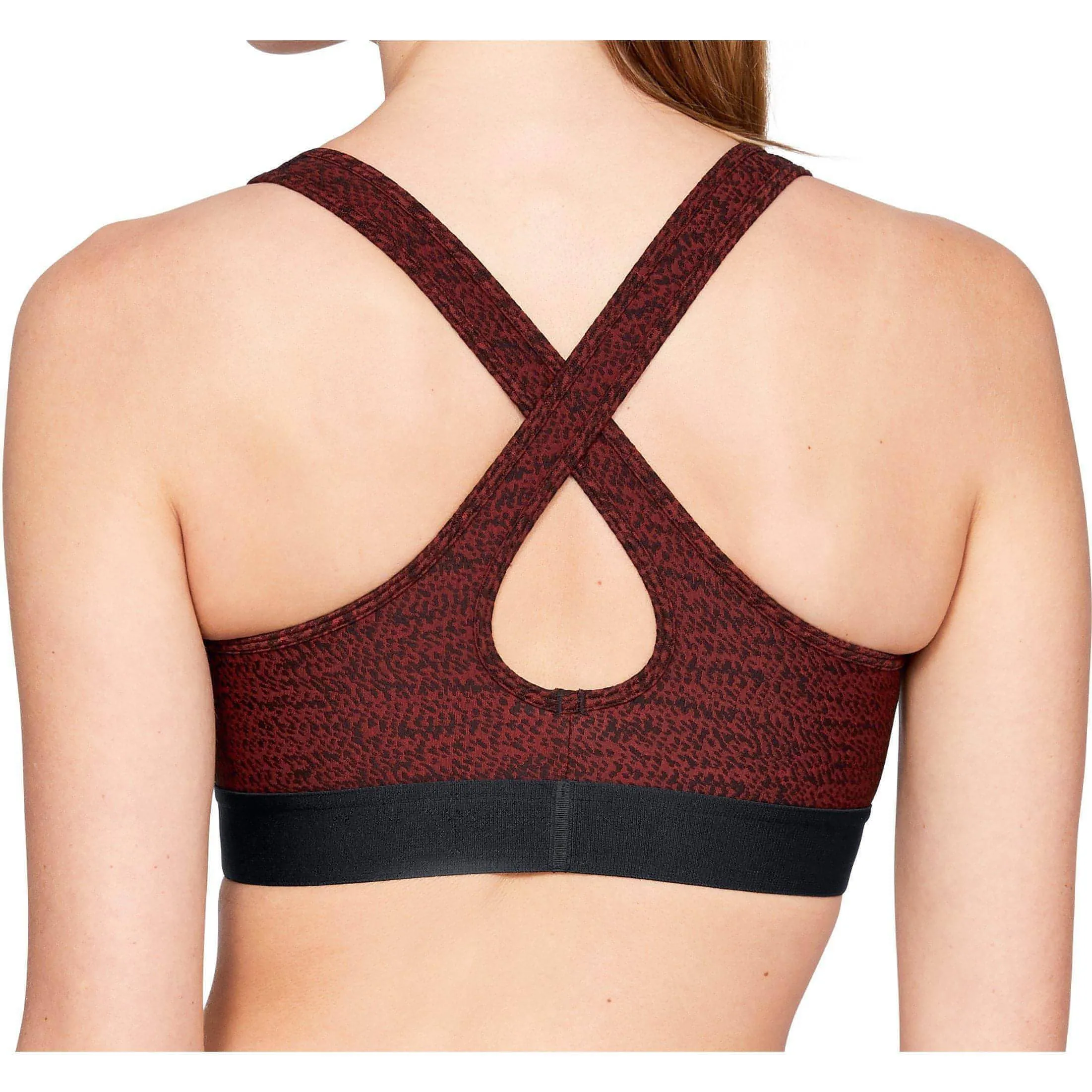 Seamless Shape Supportive Underwear Under Armour Crossback Jacquard Womens Sports Bra - Red
