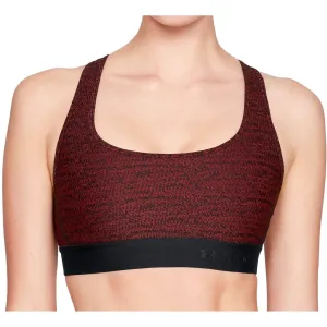 Breathable Cup Hemmed edges seams Under Armour Crossback Jacquard Womens Sports Bra - Red