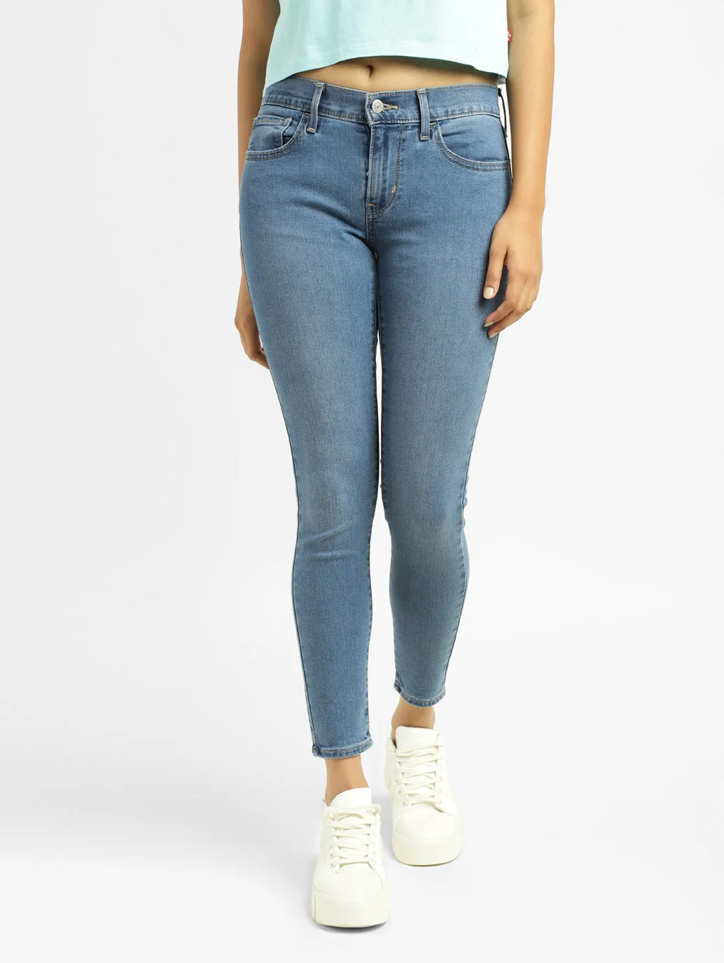 Women's 710 Blue Skinny Fit Mid Rise Jeans Easy Pair school wear