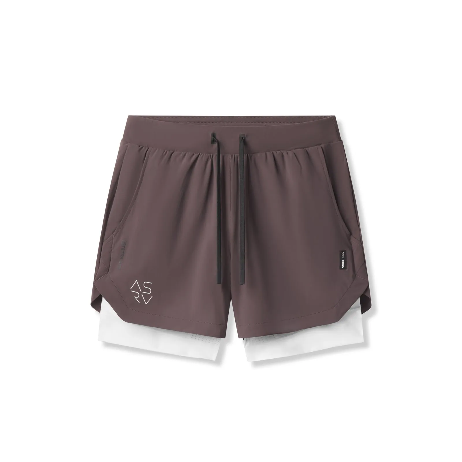 multiple pockets Quick Evaporation Fabric 0865. Tetra-Lite? 5" Liner Short - Nightshade "Cyber"/White