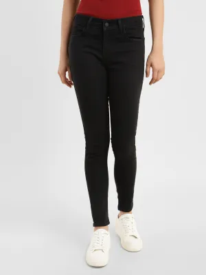 Women's 710 Black Skinny Fit Mid Rise Jeans Simple Layers