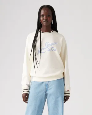 Shopping Day Slim Fashion Uniform Levi's? Womens Heritage Sport Crew Sweat - Archival Script / Egret