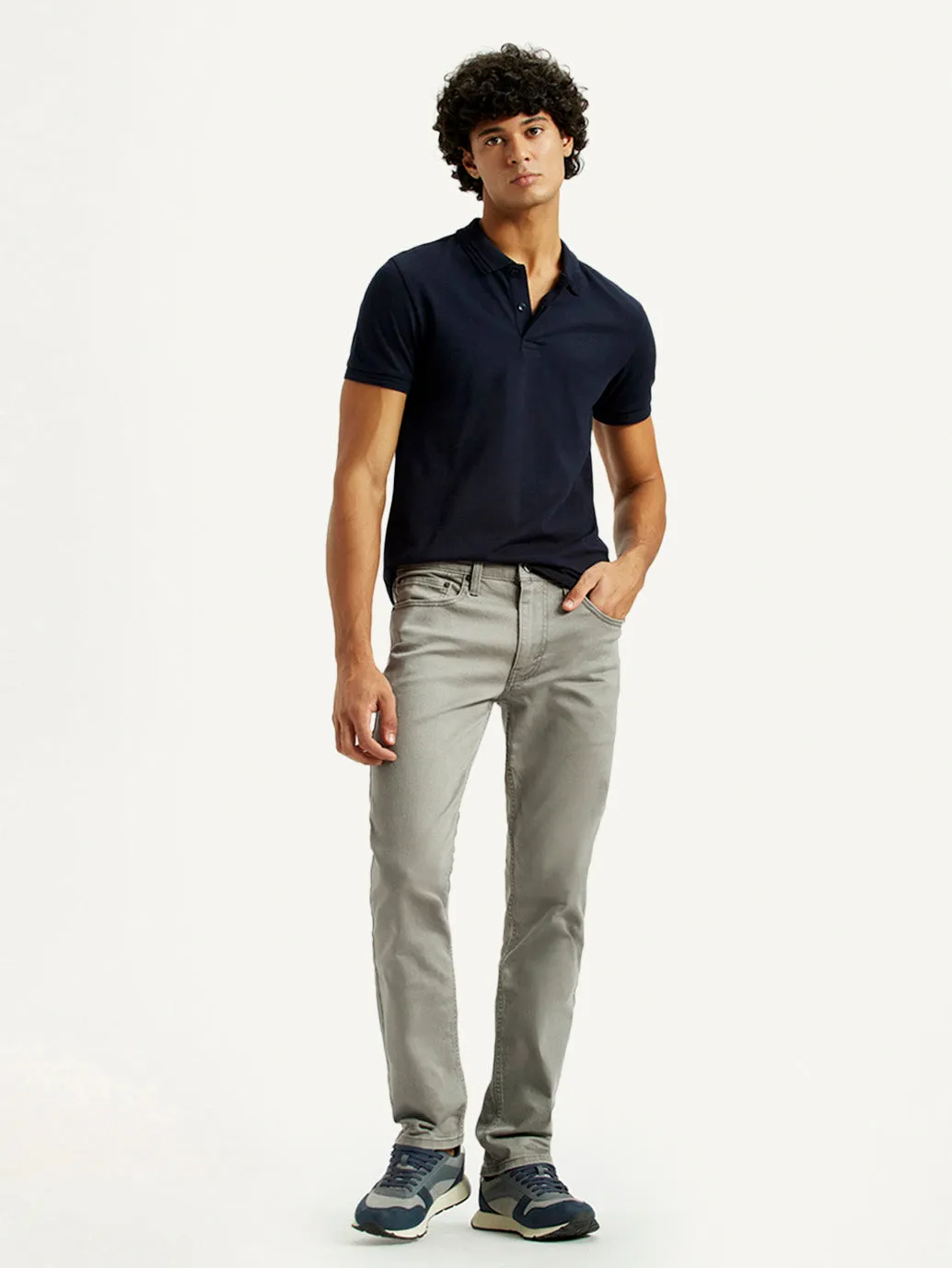 Loose Modern Minimalist Men's 511 Grey Overdyed Slim Fit Mid Rise Jeans