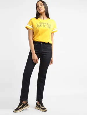 Simple Attire Women's 312 Indigo Straight Fit Mid Rise Jeans