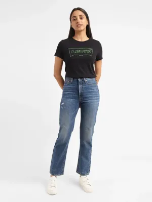 Work Outfit Women's Blue Wedgie Straight Fit High Rise Jeans