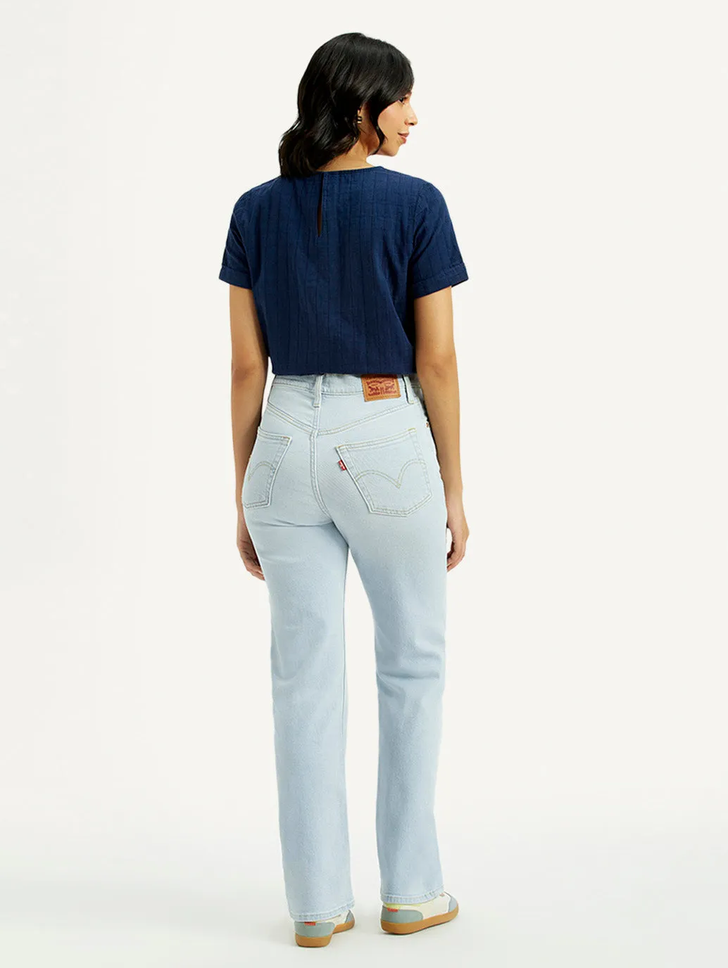 Couple Look Office Wear Morning Stroll Sustainable Classic Women's Light Blue Ribcage Straight Fit High Rise Jeans