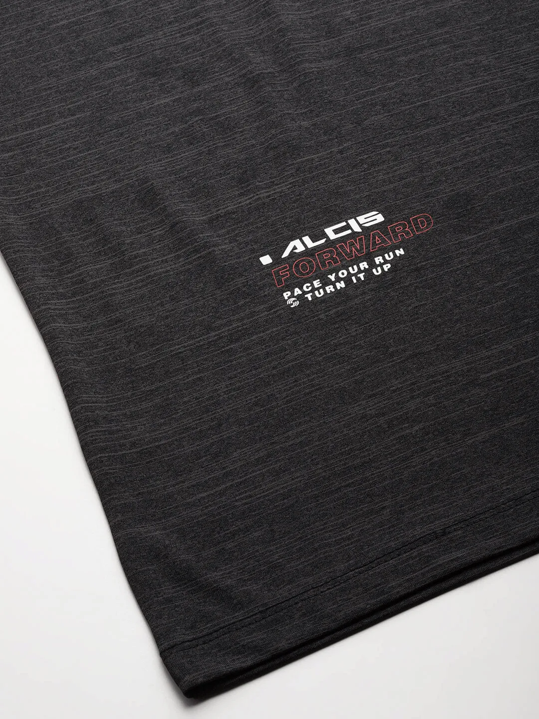 TaglessLabel Alcis Men Grey Typography Printed Anti Static Slim Fit Sports T-shirt