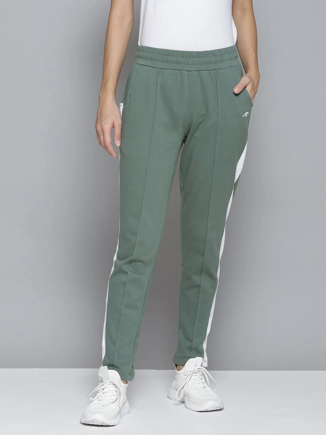 SecureClosures Casual Comfort Alcis Women Green & White Striped Track Pants