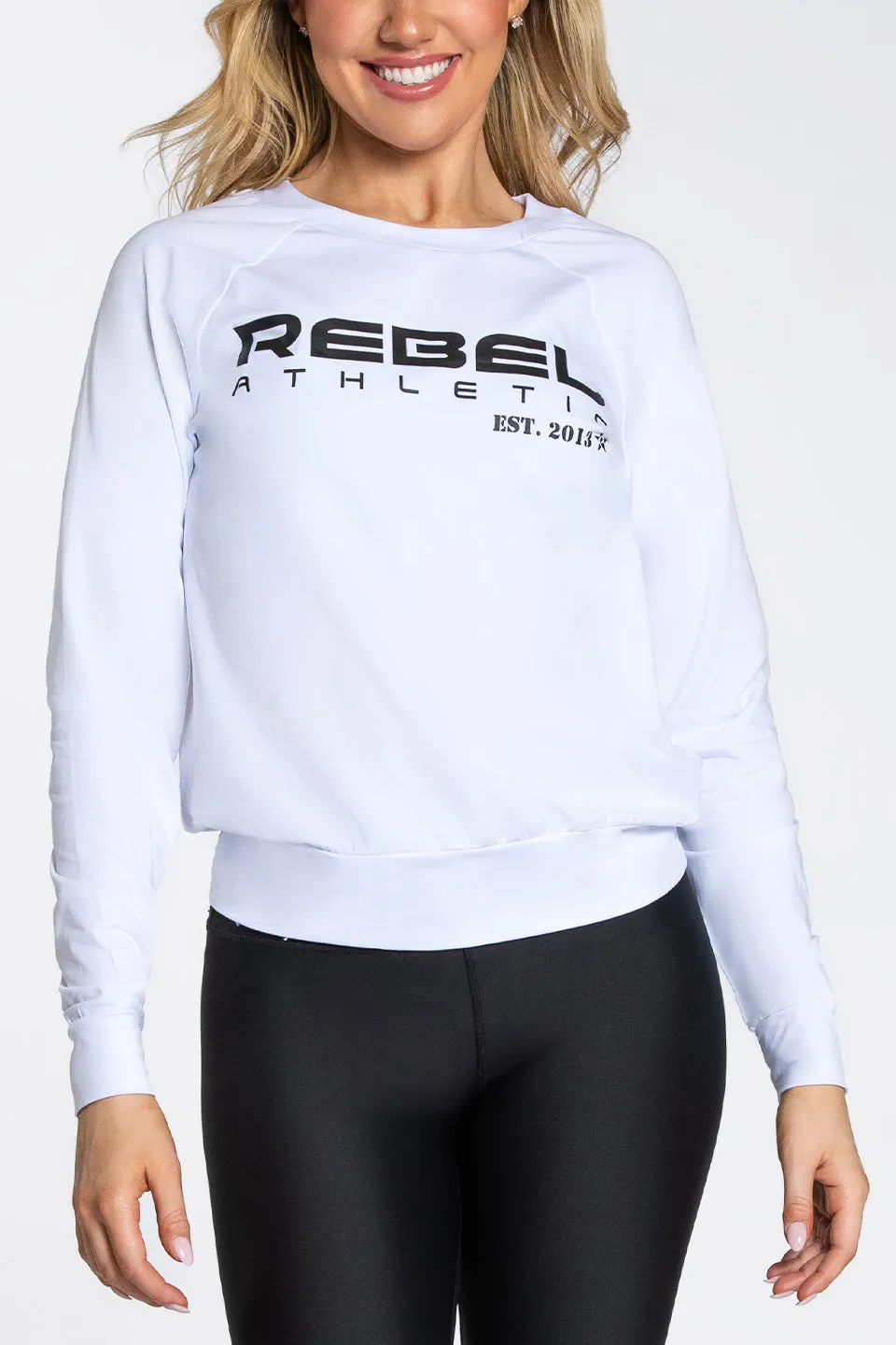 Skin Hug Ocean Glow Rebel Athletic Long Sleeve in White