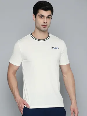 Alcis Men White Brand Logo T-shirt Air Move