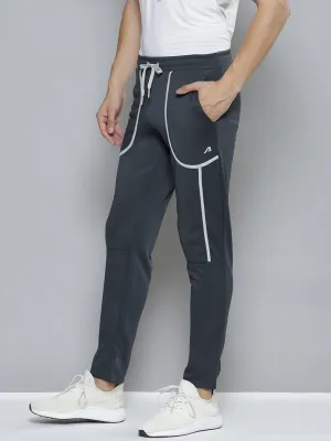 Alcis Men Charcoal Grey Solid Slim Fit Running Track Pants Pull-on style OdorResistantFinish