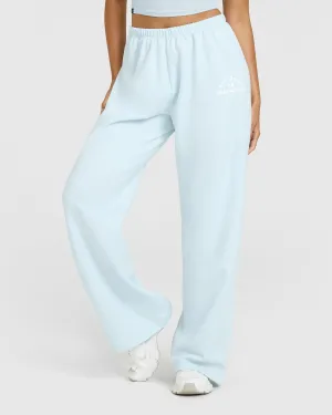 Wool blend Quick Access Pocket Design Lightweight Straight Leg Joggers with Graphic | Cloud Blue
