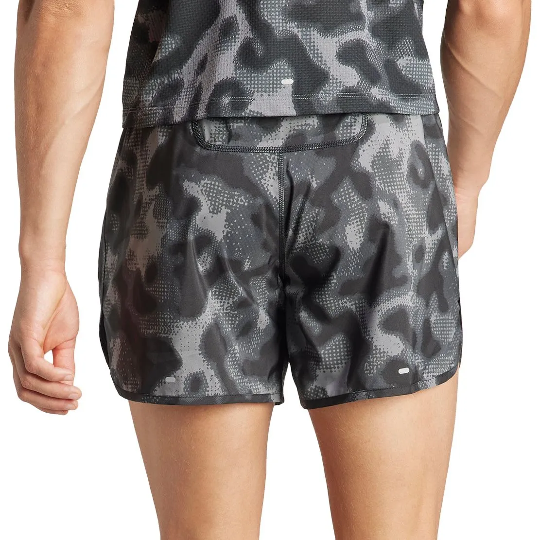 adidas Own The Run 3 Stripes 5 Inch Mens Running Shorts - Grey Weekend Ready Recycled Material