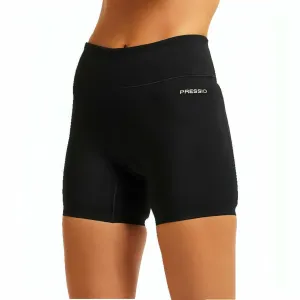 Pressio Bio 3 Inch Mid Rise Womens Short Running Tights - Black Lightweight Construction hypoallergenic material