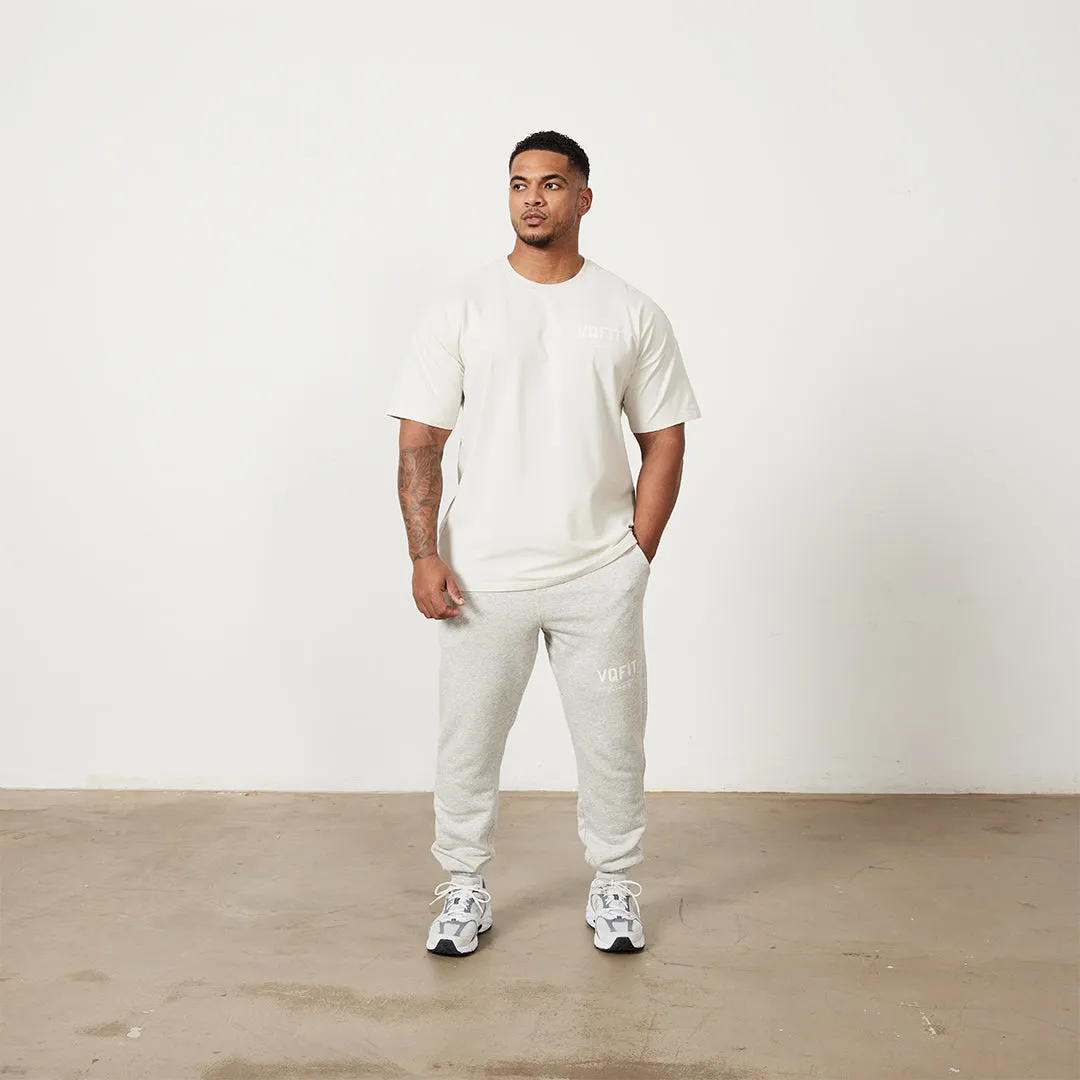Vanquish VQFIT Distressed Print Oat Marl Tapered Sweatpants NonRestrictiveFit