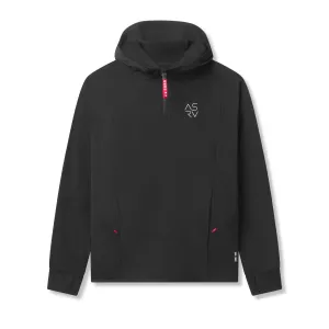 0682. Training Hoodie - Black "Cyber" Distressed finish Jackal like