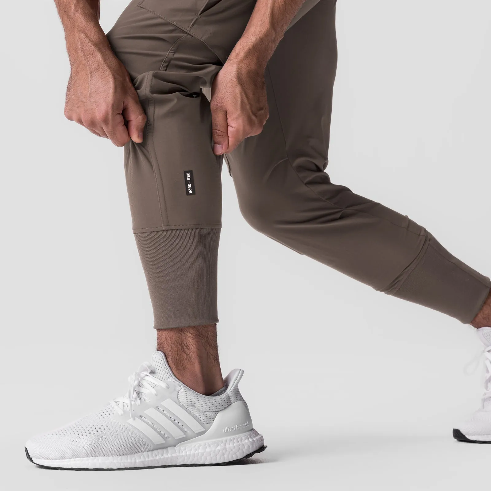 0825. Tetra-Lite? Cargo High Rib Jogger - Deep Taupe Detachable belt
