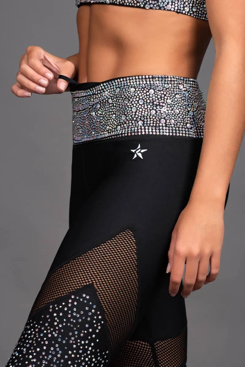Layered Panel Design Chill Day Crystal Couture High Rise Capri - Special Order