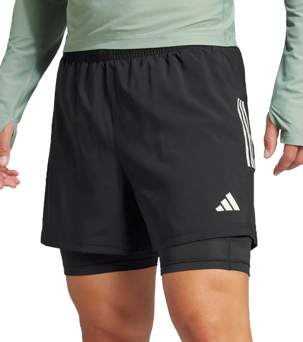 long-lasting quality adidas Own The Run ClimaCool 2 In 1 Mens Running Shorts - Black