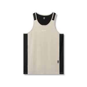 Strategic Mesh Placement quality service 0809. Supima? Mesh Panel Training Singlet?- Sand Smoke