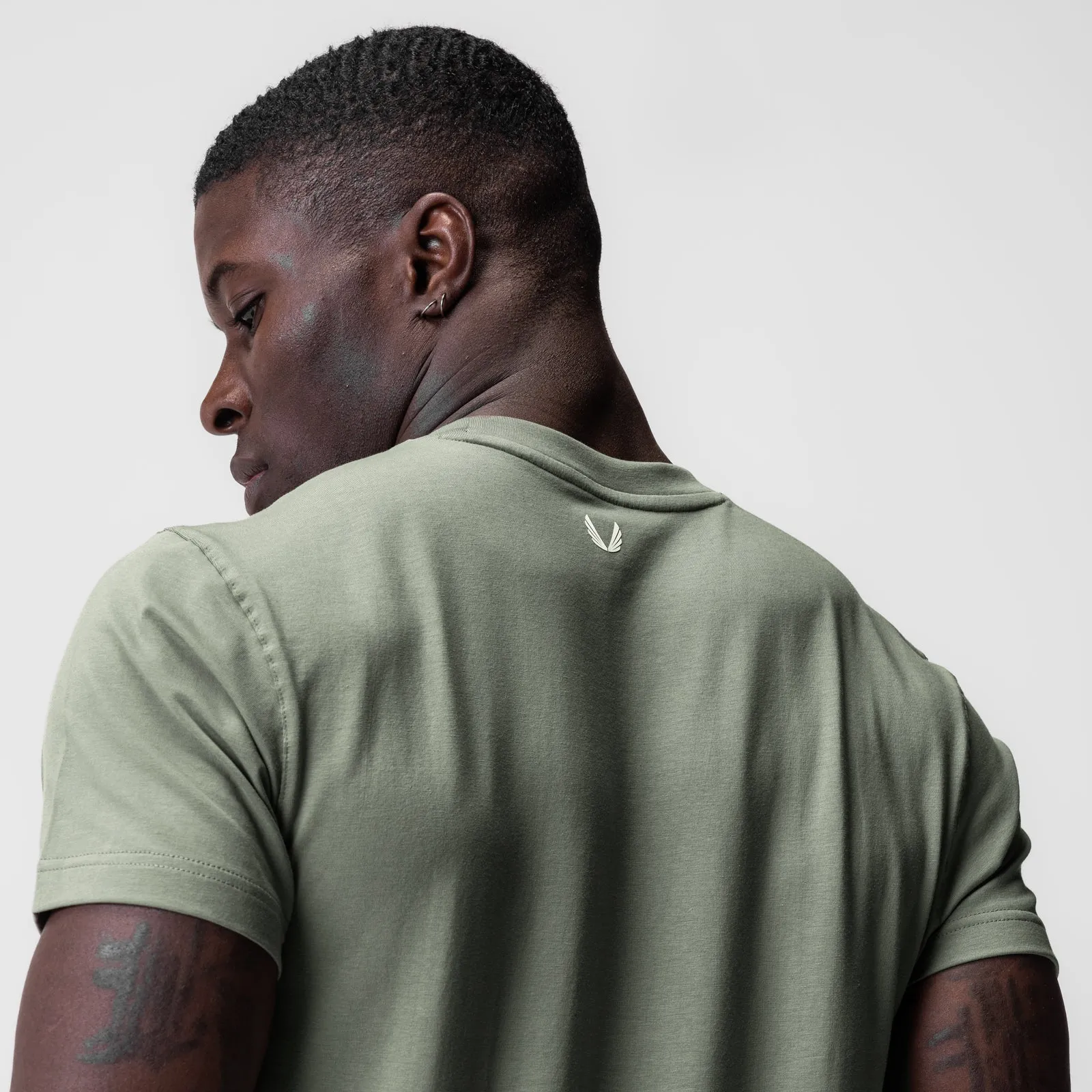 0923. Supima? Essential Tee - Sage Scoop neck